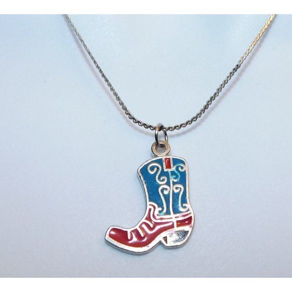 Patriotic Western Boot Necklace - Picture 2 of 4